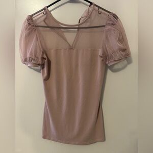 Express Mauve Sheer Sleeve Blouse